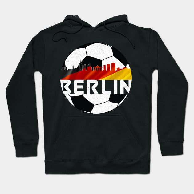 Berlin Germany Euro 2024 football—White text Hoodie by Rocky Ro Designs